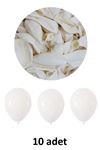 Beyaz Balon 12" - 30 cm Lateks Beyaz Balon 10'lu Paket