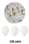 Beyaz Balon 12" - 30 cm Lateks Beyaz Balon 100'lu Paket