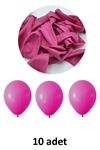 Fuşya Balon 12" - 30 cm Lateks Fuşya Renk Balon 10'lu Paket