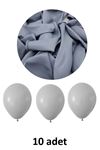 Gri Balon 12" - 30 cm Lateks Gri Renk Balon 10'lu Paket