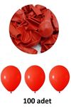 Kırmızı Balon 12" - 30 cm Lateks Kırmızı Renk Balon 100'lu Paket