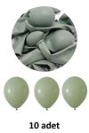 Küf Yeşili Balon 12" - 30 cm Lateks Küf Yeşili Renk Balon 10'lu Paket