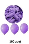 Lila Balon 12" - 30 cm Lateks Lila Renk Balon 10'lu Paket