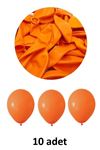 Turuncu Balon 12" - 30 cm Lateks Turuncu Renk Balon 10'lu Paket